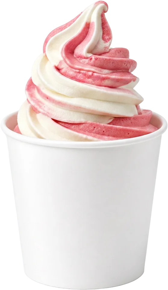 Cup filled with swirled froyo